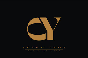 CY initial letter logo design. Letter C and Y luxury alphabet letter logo icon template