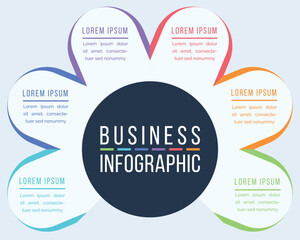Infographic design 6 options information