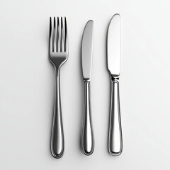 Silver fork and knife