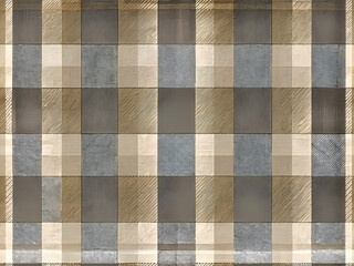 Fototapeta premium A seamless brown and beige plaid pattern background.