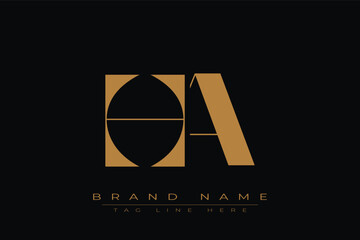 HA initial letter logo design. Letter H and A luxury alphabet letter logo icon template