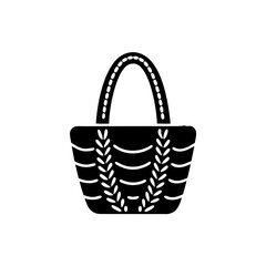 Obraz premium creative details Straw Tote Bag Icon vector illustration