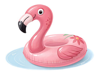 Colorful flamingo pool float for summer fun