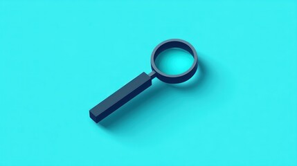 Fototapeta premium A magnifying glass on a vibrant blue background symbolizing investigation and discovery