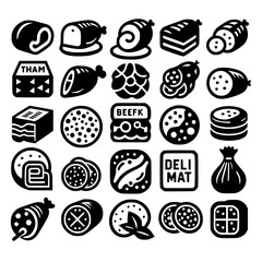 deli meats Icon Set
