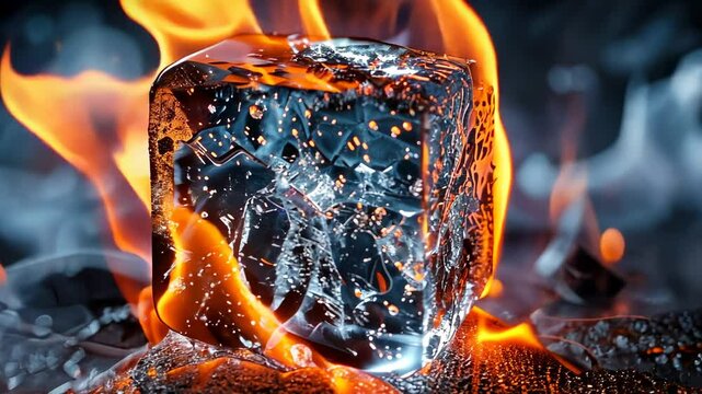 Ice Cube engulfed in Flames: A Paradoxical Dance of Opposites