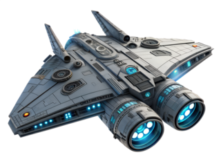 Futuristic spacecraft design with sleek features