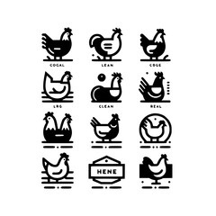 Obraz premium hens Icon Set