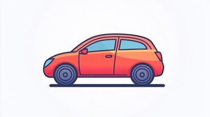 A vibrant modern car illustration with sleek design and gradient colors for automotive transp