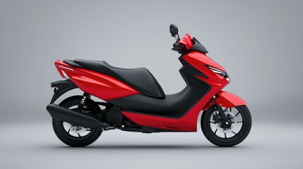 Red scooter studio shot, urban transport