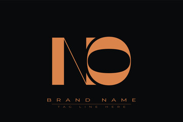 NO initial letter logo design. Letter N and O luxury alphabet letter logo icon template