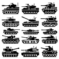 Obraz premium tanks Icon Set