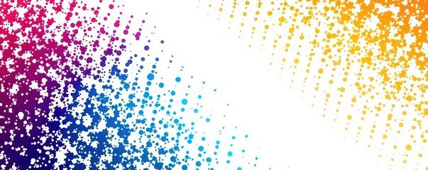 Abstract halftone pattern, white background, cyan, magenta, yellow , overlay, element, white