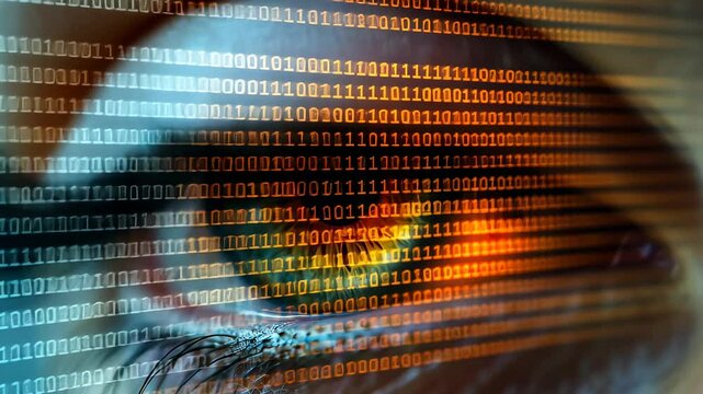 Digital Eye: Binary Code Reflection in Human Iris