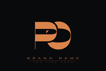 Obraz premium PO initial letter logo design. Letter P and O luxury alphabet letter logo icon template