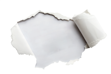 Torn paper revealing empty space for creativity