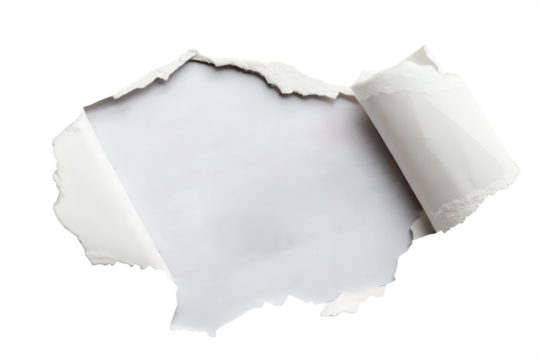Torn paper revealing empty space for creativity