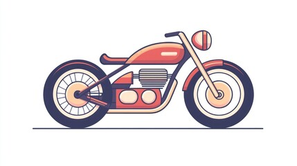 Fototapeta premium Retro Motorcycle Illustration Vintage Bike Design with Classic Style and Modern Appeal for Gra
