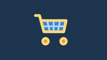 Shopping Cart Icon on Dark Background Ecommerce Online Shopping Retail Symbol