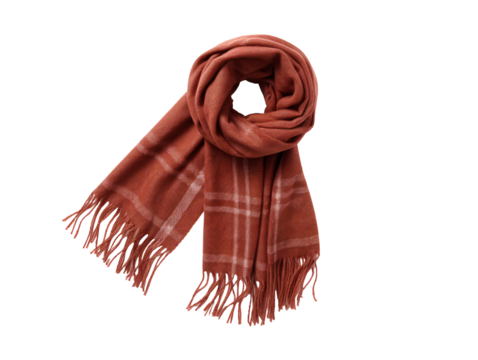 a red scarf with fringes