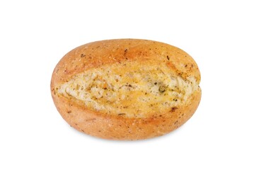 Garlic herbst butter bun on a white isolated background