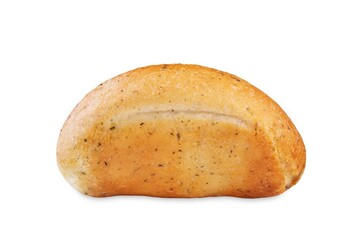 Garlic herbst butter bun on a white isolated background