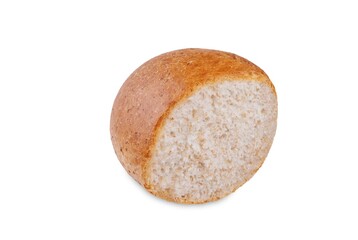 Rye bun on a white isolated background