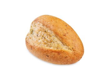 Garlic herbst butter bun on a white isolated background