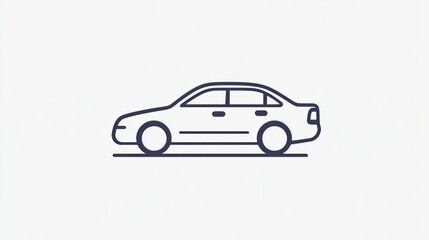 Fototapeta premium Simple Line Art Illustration of a Car Minimalist Design for Transportation and Automotive Conc
