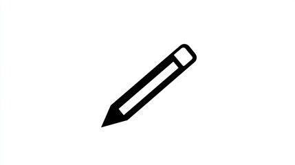 Simple Pencil Icon for Writing Drawing and Education Graphics