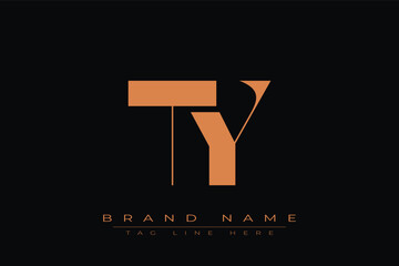 TY initial letter logo design. Letter T and Y luxury alphabet letter logo icon template