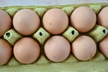 chicken brown eggs close-up, home-made eggs close-up as a background 