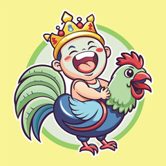 **** Delighted Infant Crowned in Merriment: A Portrait of Pure Joy