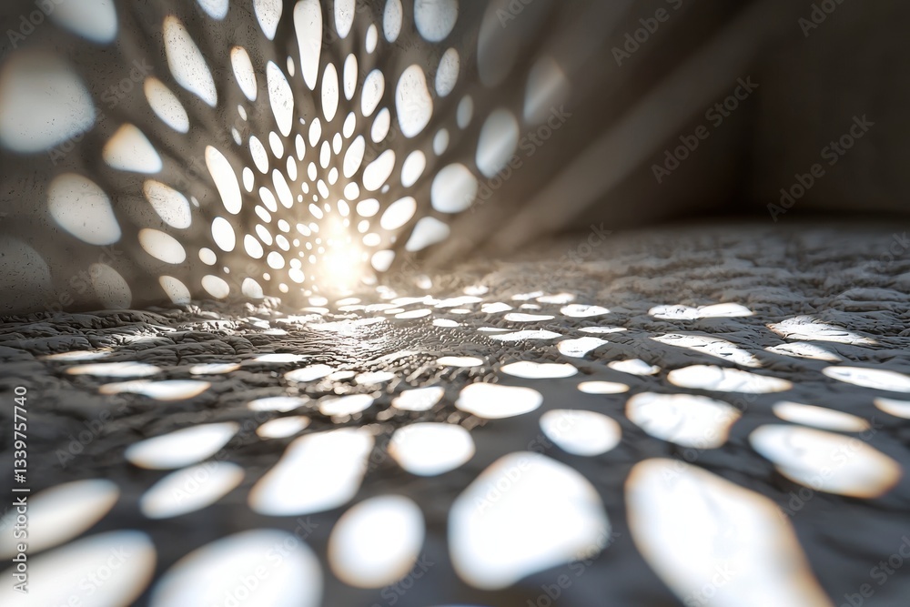 Poster a mesmerizing play of light and shadows creates an ethereal atmosphere within an architectural space
