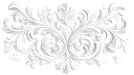 Stunning White Architectural Ornament: Exquisite Decorative Relief Design