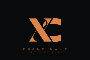 XC initial letter logo design. Letter X and C luxury alphabet letter logo icon template
