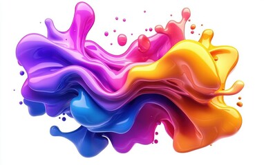 Obraz premium N abstract fluid 3D form with vibrant, smooth color transitions