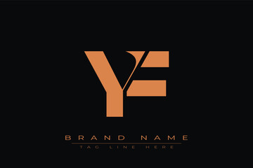 YF initial letter logo design. Letter Y and F luxury alphabet letter logo icon template