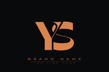 YS initial letter logo design. Letter Y and S luxury alphabet letter logo icon template
