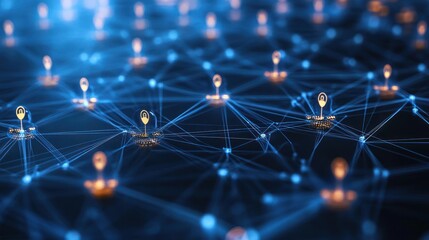 Obraz premium Global Network Connection: A Visual Representation of Interconnected Data Points