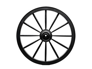 a black wheel with spokes with Green Wheel in the background