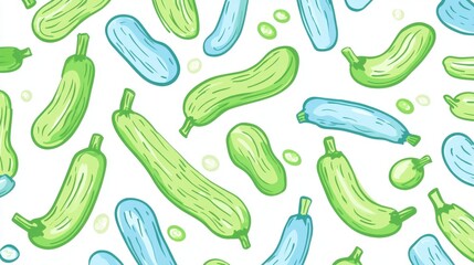 Delicate Zucchini Seamless Pattern Design