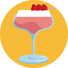 A drink with a light pink hue and a cherry on top, featuring the signature frothy egg white foam of the Clover Club.