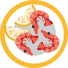 A shrimp icon, representing the seafood element in cocktail recipes.