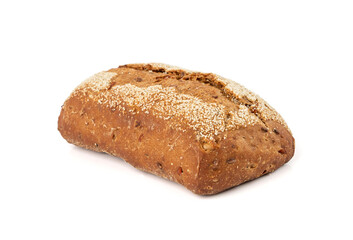 Whole wheat brown bread isolated, fitness pumpkin carrot buns with seeds, cereal bread