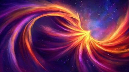 Fototapeta premium Abstract Cosmic Nebulae: A Vibrant Display of Celestial Energy