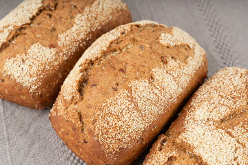 Whole wheat brown bread, fitness pumpkin carrot buns with seeds, cereal bread grain bun