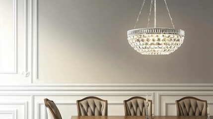Stunning Crystal Chandelier in a Classic Dining Room