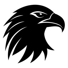 American eagle head simple black silhouette, Black silhouette vector icon, silhouette illustration