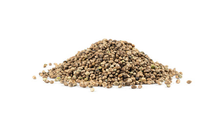 Hemp seeds, cannabis grains, marijuana kernels, oil hempseeds pile